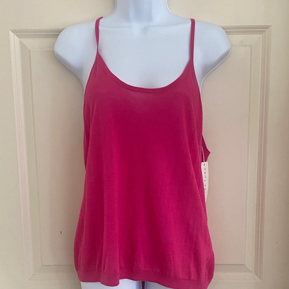 Nwt’s Trina Turk Hot Pink Pima Cotton  Lightweight Camisole large